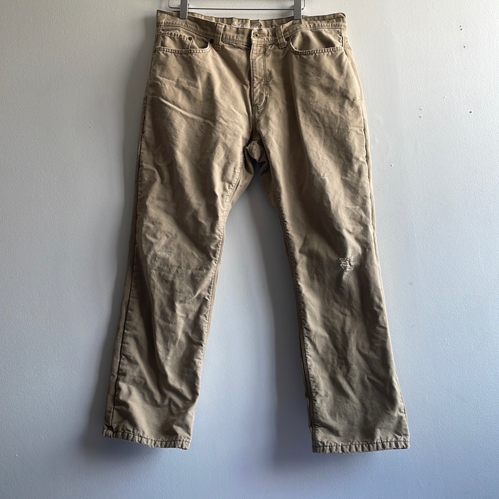 Khaki Eddie Bauer Insulated Pants Size 36 .